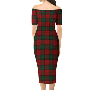 Stewart of Atholl Tartan Off Shoulder Lady Dress