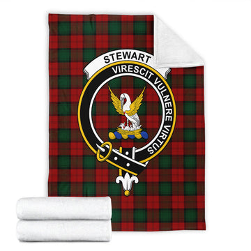 Stewart of Atholl Tartan Blanket with Family Crest