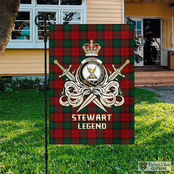 Stewart of Atholl Tartan Flag with Clan Crest and the Golden Sword of Courageous Legacy