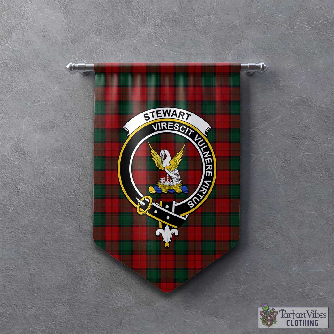 Tartan Vibes Clothing Stewart of Atholl Tartan Gonfalon, Tartan Banner with Family Crest