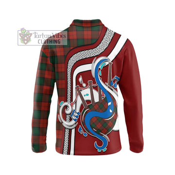 Stewart of Atholl Tartan Long Sleeve Polo Shirt with Epic Bagpipe Style