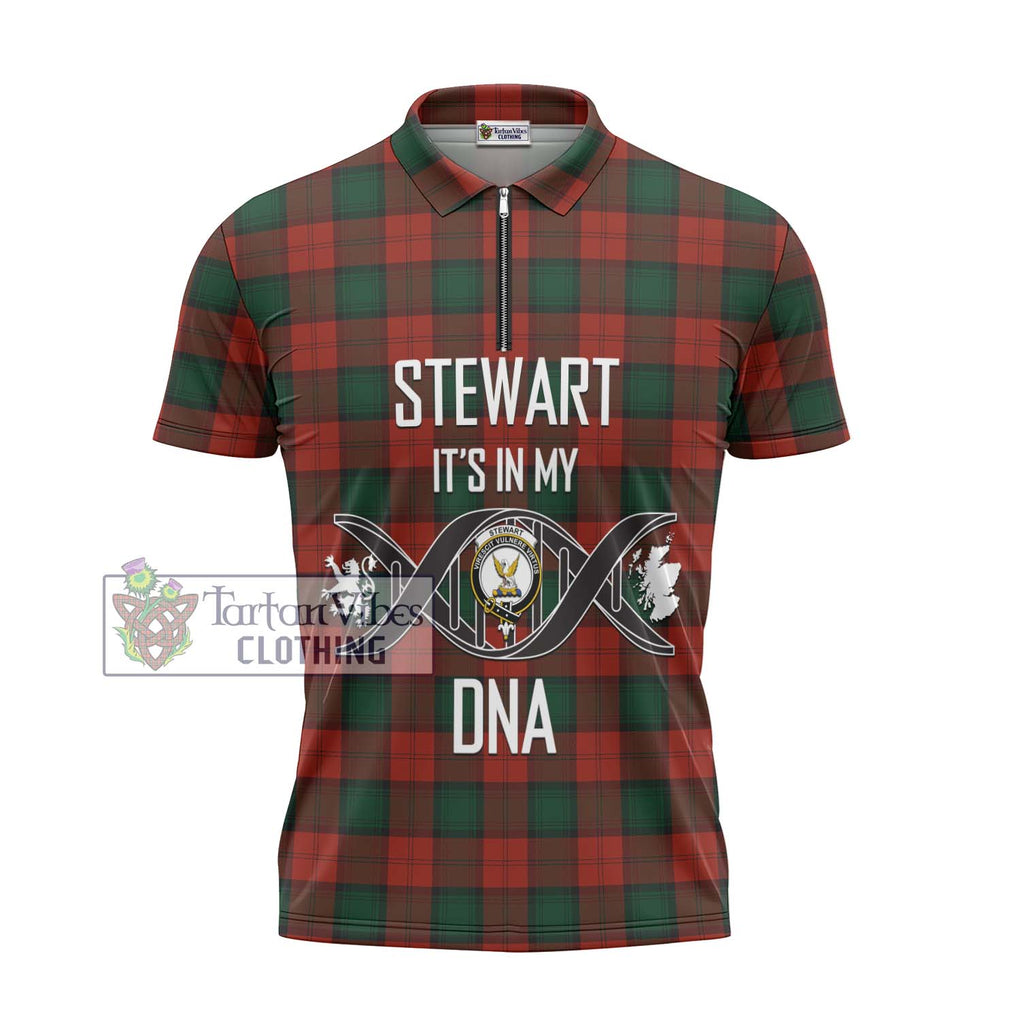 Stewart of Atholl Tartan Zipper Polo Shirt with Family Crest DNA In Me Style - Tartanvibesclothing Shop