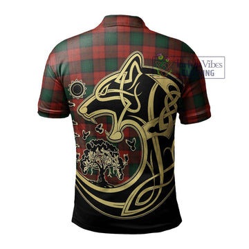 Stewart of Atholl Tartan Polo Shirt with Family Crest Celtic Wolf Style