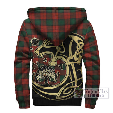 Stewart of Atholl Tartan Sherpa Hoodie with Family Crest Celtic Wolf Style