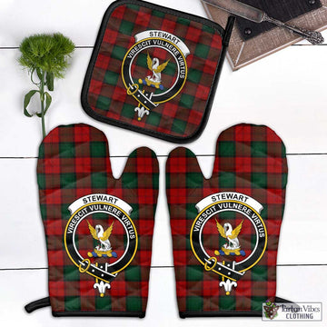 Stewart of Atholl Tartan Combo Oven Mitt & Pot-Holder with Family Crest