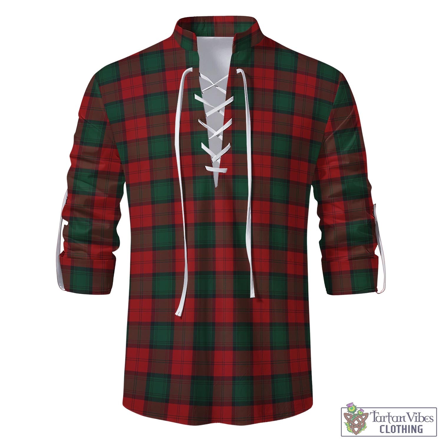 Tartan Vibes Clothing Stewart of Atholl Tartan Men's Scottish Traditional Jacobite Ghillie Kilt Shirt