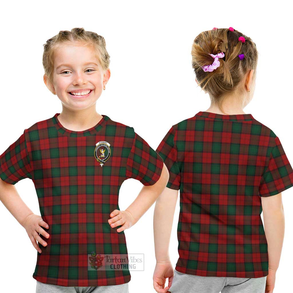 Stewart of Atholl Tartan Kid T-Shirt with Family Crest - Tartanvibesclothing Shop