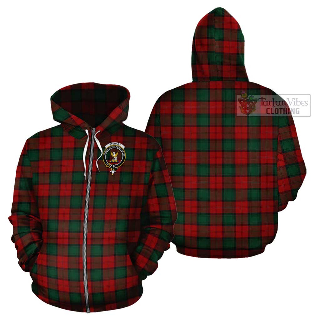 Stewart of Atholl Tartan Cotton Hoodie with Family Crest Zip Hoodie - Tartan Vibes Clothing