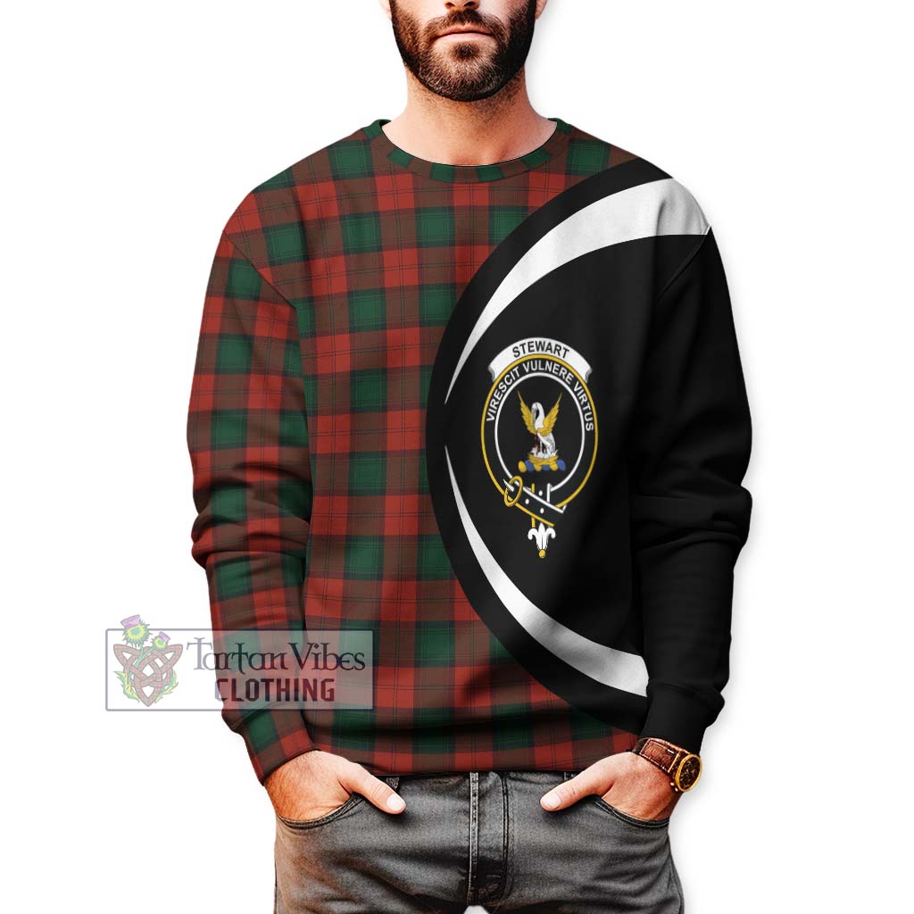 Stewart of Atholl Tartan Sweatshirt with Family Crest Circle Style - Tartan Vibes Clothing