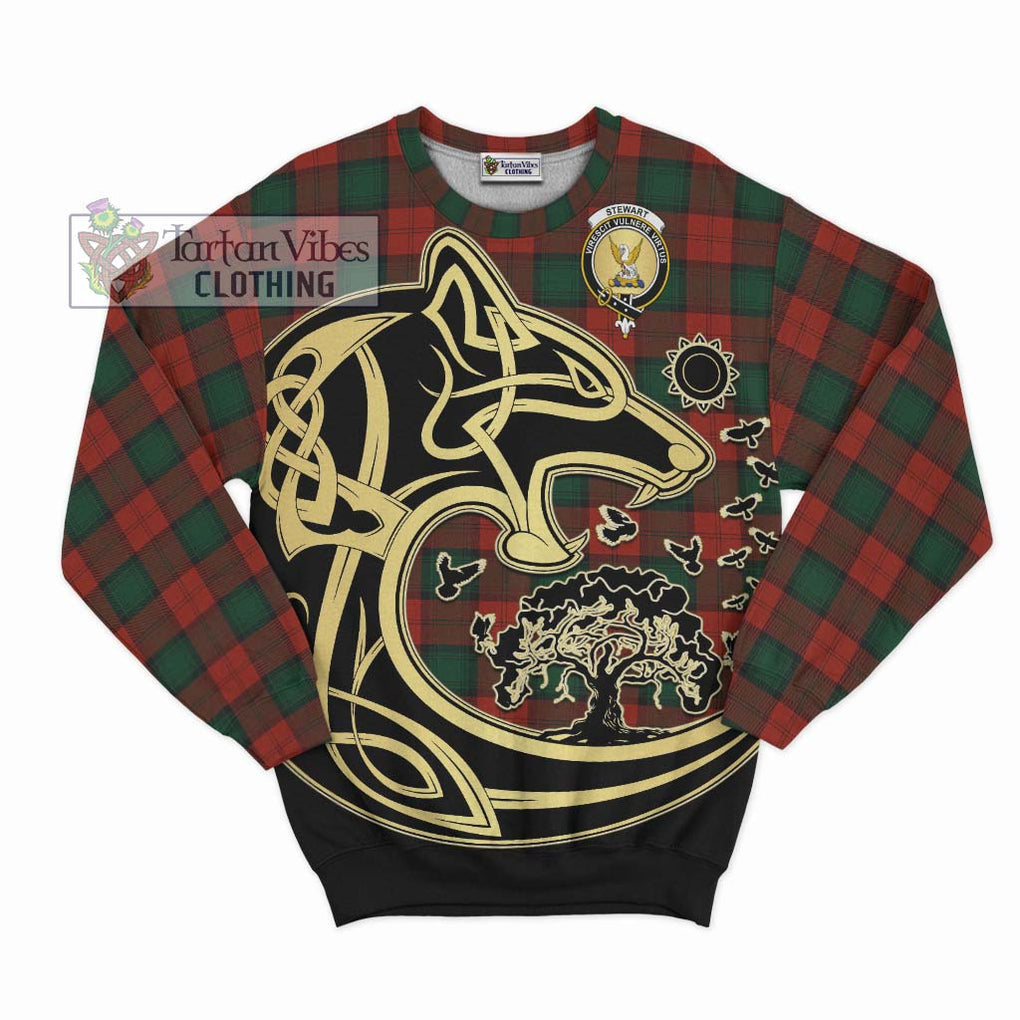 Stewart of Atholl Tartan Sweatshirt with Family Crest Celtic Wolf Style - Tartan Vibes Clothing