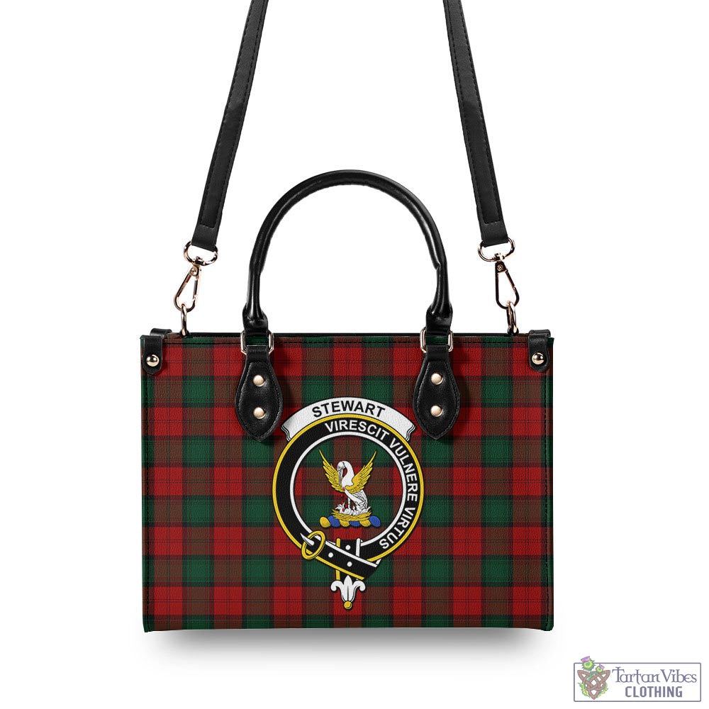 Tartan Vibes Clothing Stewart of Atholl Tartan Luxury Leather Handbags with Family Crest