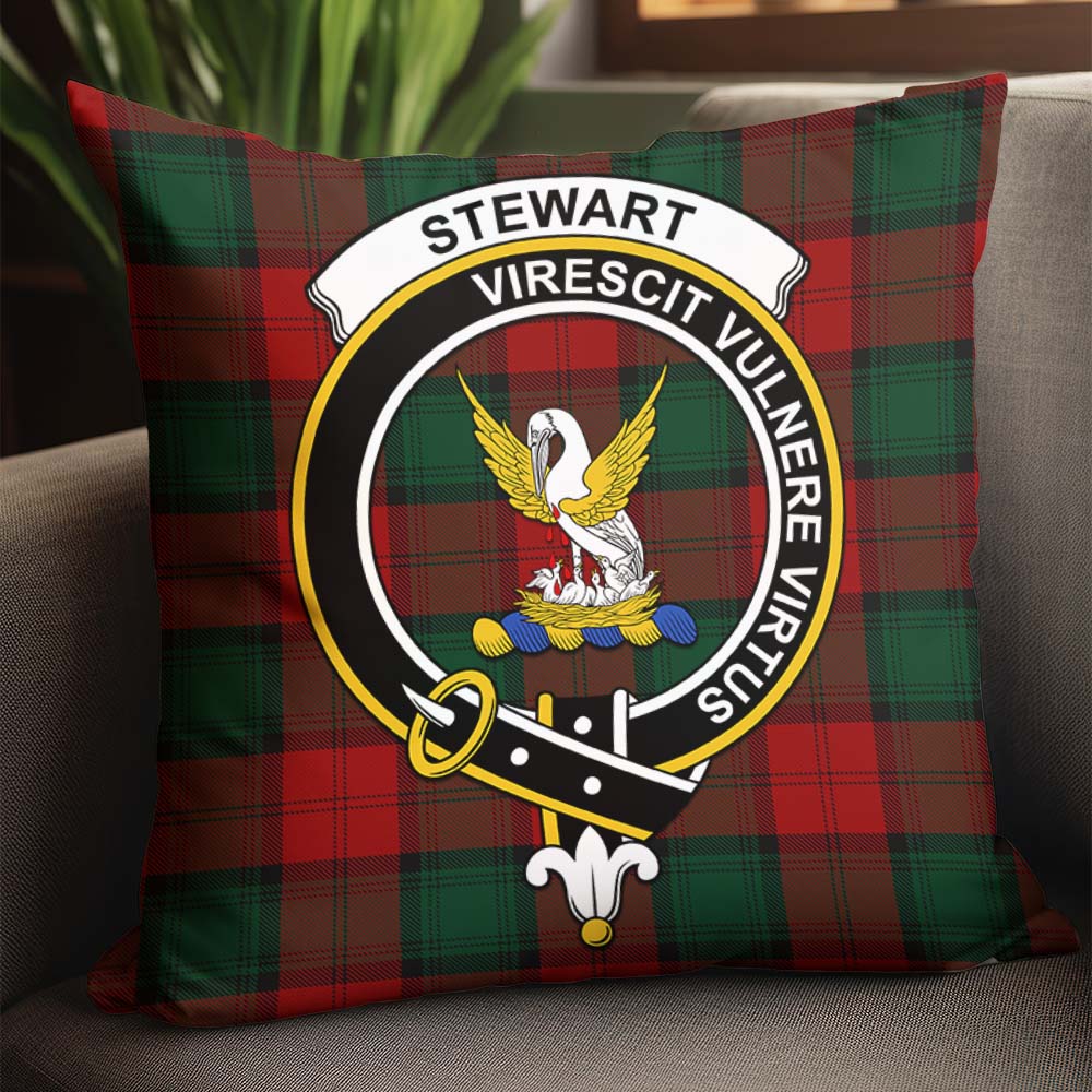 Stewart of Atholl Tartan Pillow Cover with Family Crest - Tartanvibesclothing