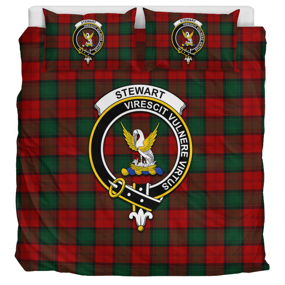 Stewart of Atholl Tartan Bedding Set with Family Crest UK Bedding Set UK Super King 104*94 inch - Tartan Vibes Clothing