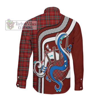 Stewart of Bute Tartan Long Sleeve Button Shirt with Epic Bagpipe Style