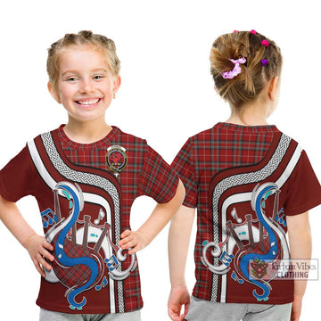 Stewart of Bute Tartan Kid T-Shirt with Epic Bagpipe Style