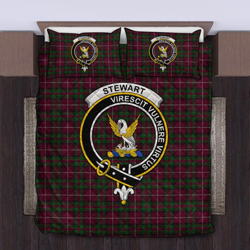 Stewart of Bute Hunting Tartan Quilt Bed Set with Family Crest