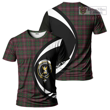 Stewart of Bute Hunting Tartan T-Shirt with Family Crest Circle Style