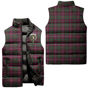 Stewart of Bute Hunting Tartan Sleeveless Puffer Jacket with Family Crest