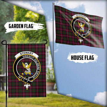 Stewart of Bute Hunting Tartan Flag with Family Crest