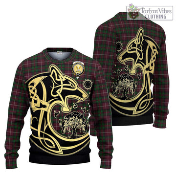 Stewart of Bute Hunting Tartan Ugly Sweater with Family Crest Celtic Wolf Style