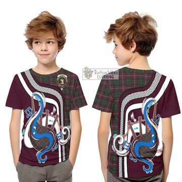 Stewart of Bute Hunting Tartan Kid T-Shirt with Epic Bagpipe Style