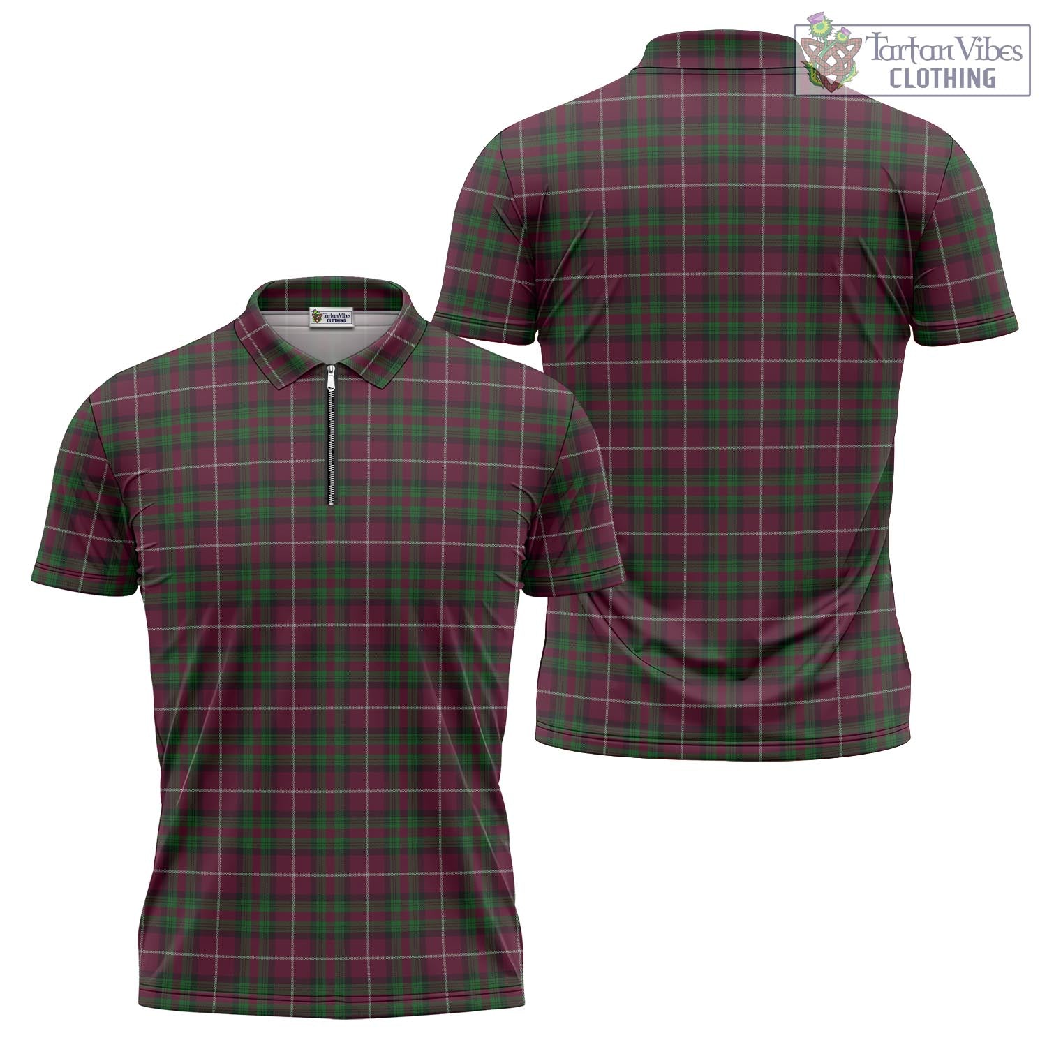 Tartan Vibes Clothing Stewart of Bute Hunting Tartan Zipper Polo Shirt