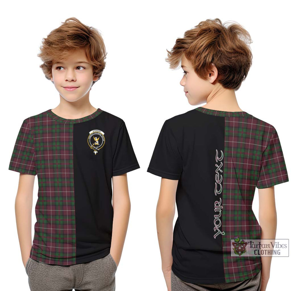 Stewart of Bute Hunting Tartan Kid T-Shirt with Family Crest and Half Of Me Style Youth XL Size14 - Tartanvibesclothing Shop