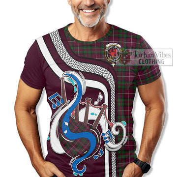 Stewart of Bute Hunting Tartan T-Shirt with Epic Bagpipe Style