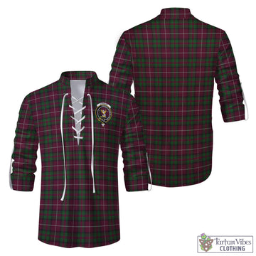 Stewart of Bute Hunting Tartan Men's Scottish Traditional Jacobite Ghillie Kilt Shirt with Family Crest