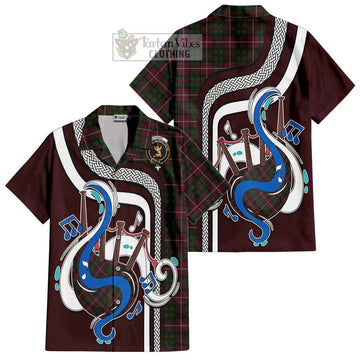 Stewart of Bute Hunting Tartan Short Sleeve Button Shirt with Epic Bagpipe Style