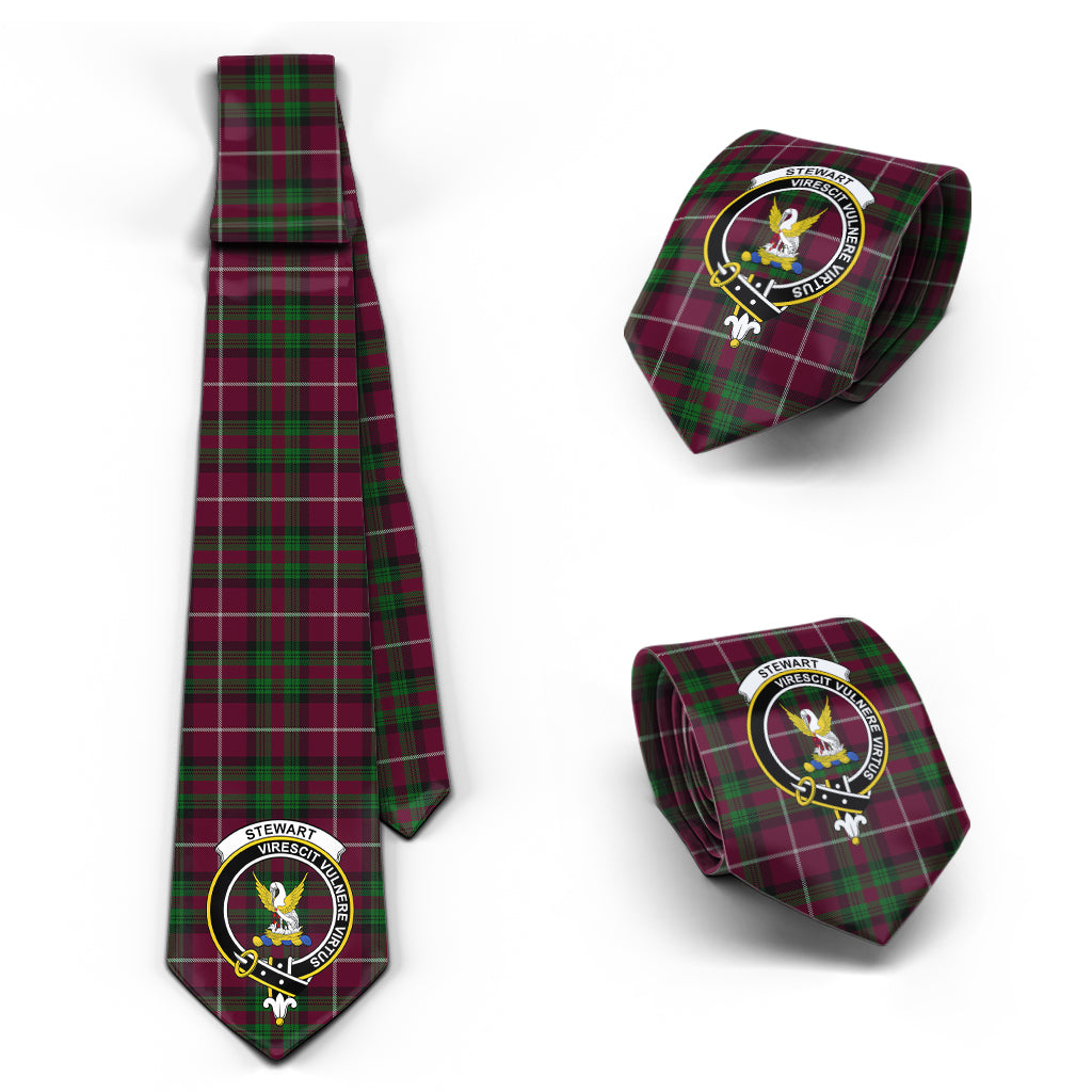 Stewart of Bute Hunting Tartan Classic Necktie with Family Crest Necktie One Size - Tartan Vibes Clothing