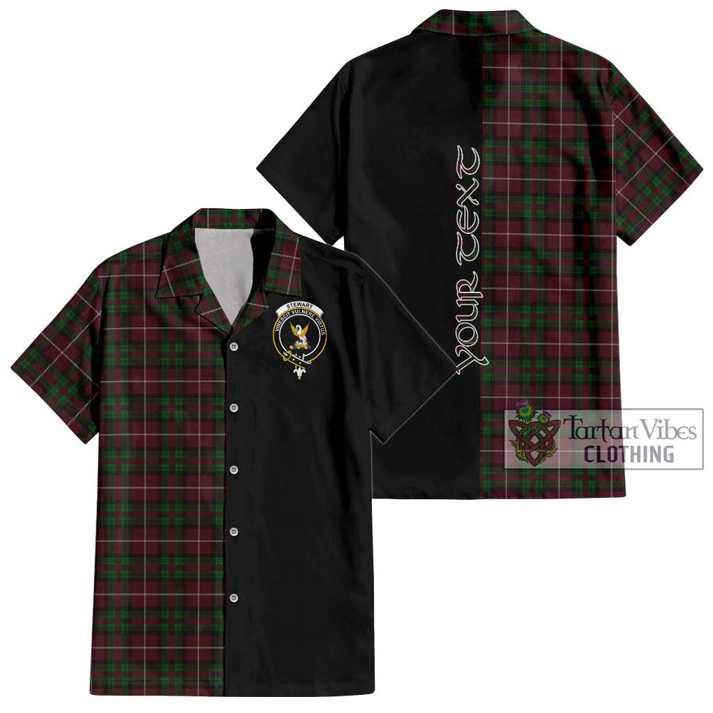 Stewart of Bute Hunting Tartan Short Sleeve Button Shirt with Family Crest and Half Of Me Style Kid - Tartanvibesclothing Shop