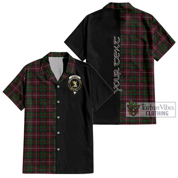 Stewart of Bute Hunting Tartan Short Sleeve Button Shirt with Family Crest and Half Of Me Style