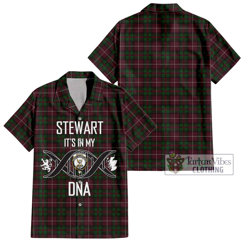 Stewart of Bute Hunting Tartan Short Sleeve Button Shirt with Family Crest DNA In Me Style Kid - Tartanvibesclothing Shop