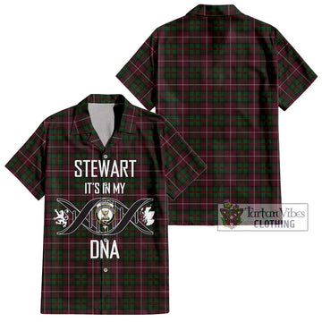 Stewart of Bute Hunting Tartan Short Sleeve Button Shirt with Family Crest DNA In Me Style