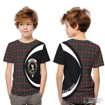 Stewart of Bute Hunting Tartan Kid T-Shirt with Family Crest Circle Style