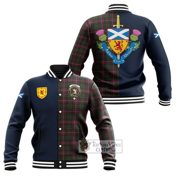 Stewart of Bute Hunting Tartan Baseball Jacket Alba with Scottish Lion Royal Arm Half Style