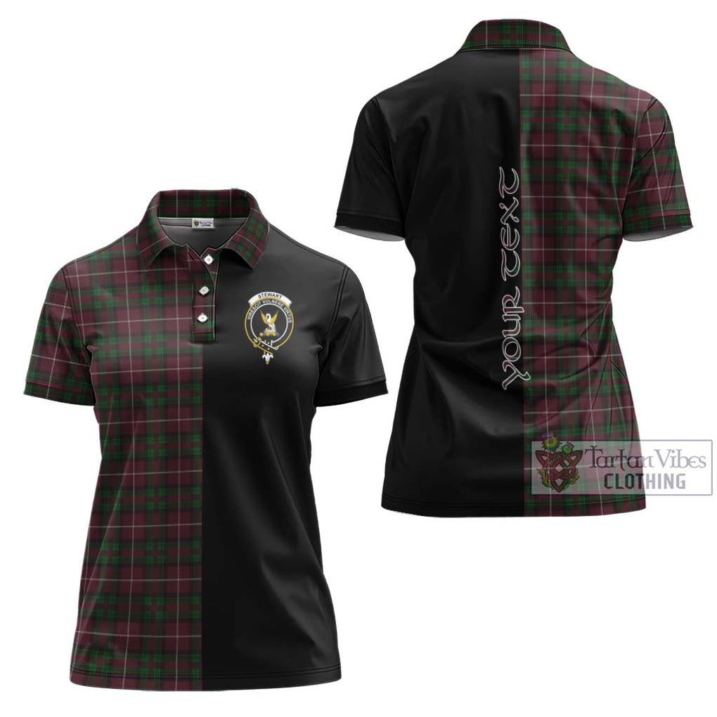 Stewart of Bute Hunting Tartan Women's Polo Shirt with Family Crest and Half Of Me Style Women - Tartanvibesclothing Shop