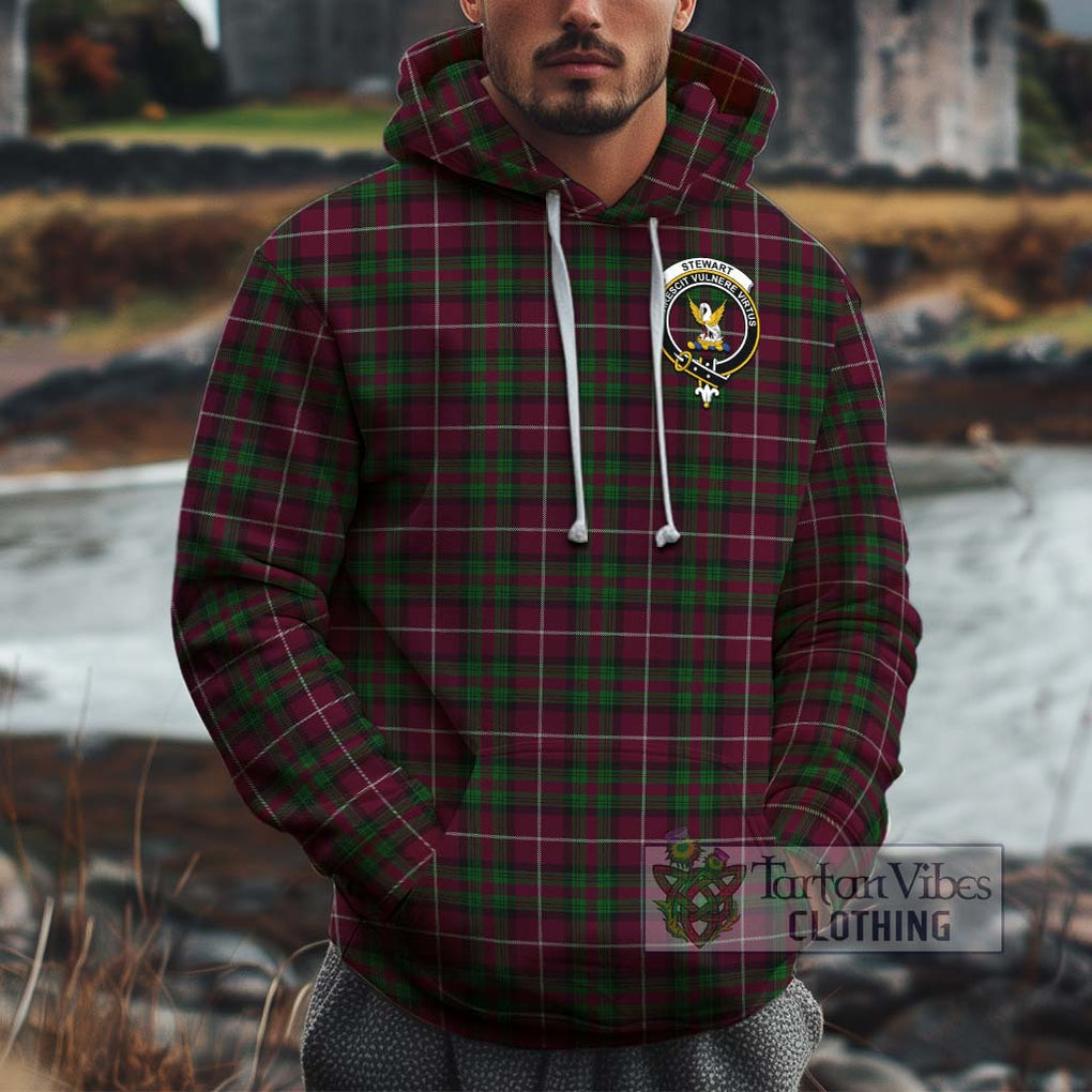 Stewart of Bute Hunting Tartan Cotton Hoodie with Family Crest Pullover Hoodie XS - Tartan Vibes Clothing