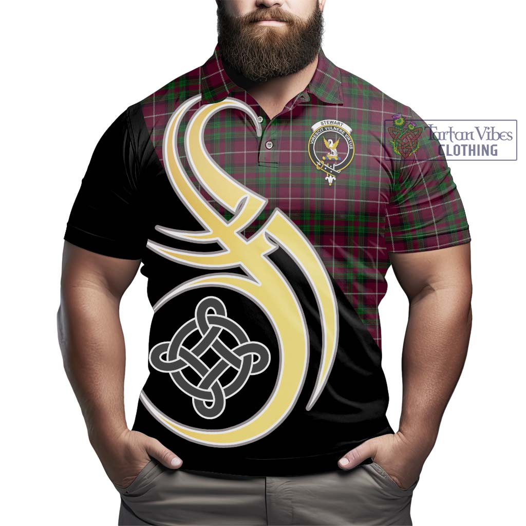 Tartan Vibes Clothing Stewart of Bute Hunting Tartan Polo Shirt with Family Crest and Celtic Symbol Style