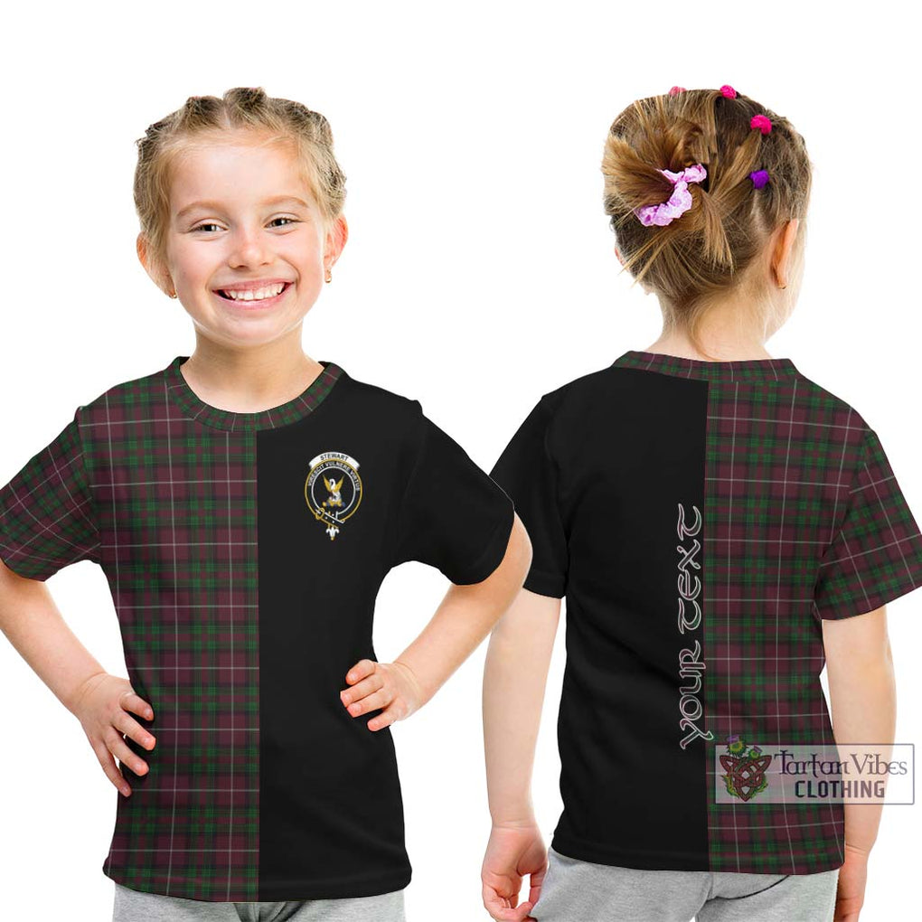 Stewart of Bute Hunting Tartan Kid T-Shirt with Family Crest and Half Of Me Style - Tartanvibesclothing Shop