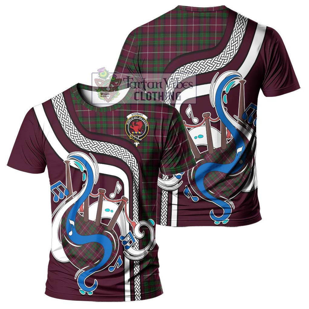 Stewart of Bute Hunting Tartan T-Shirt with Epic Bagpipe Style - Tartanvibesclothing Shop