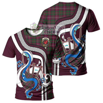 Stewart of Bute Hunting Tartan T-Shirt with Epic Bagpipe Style