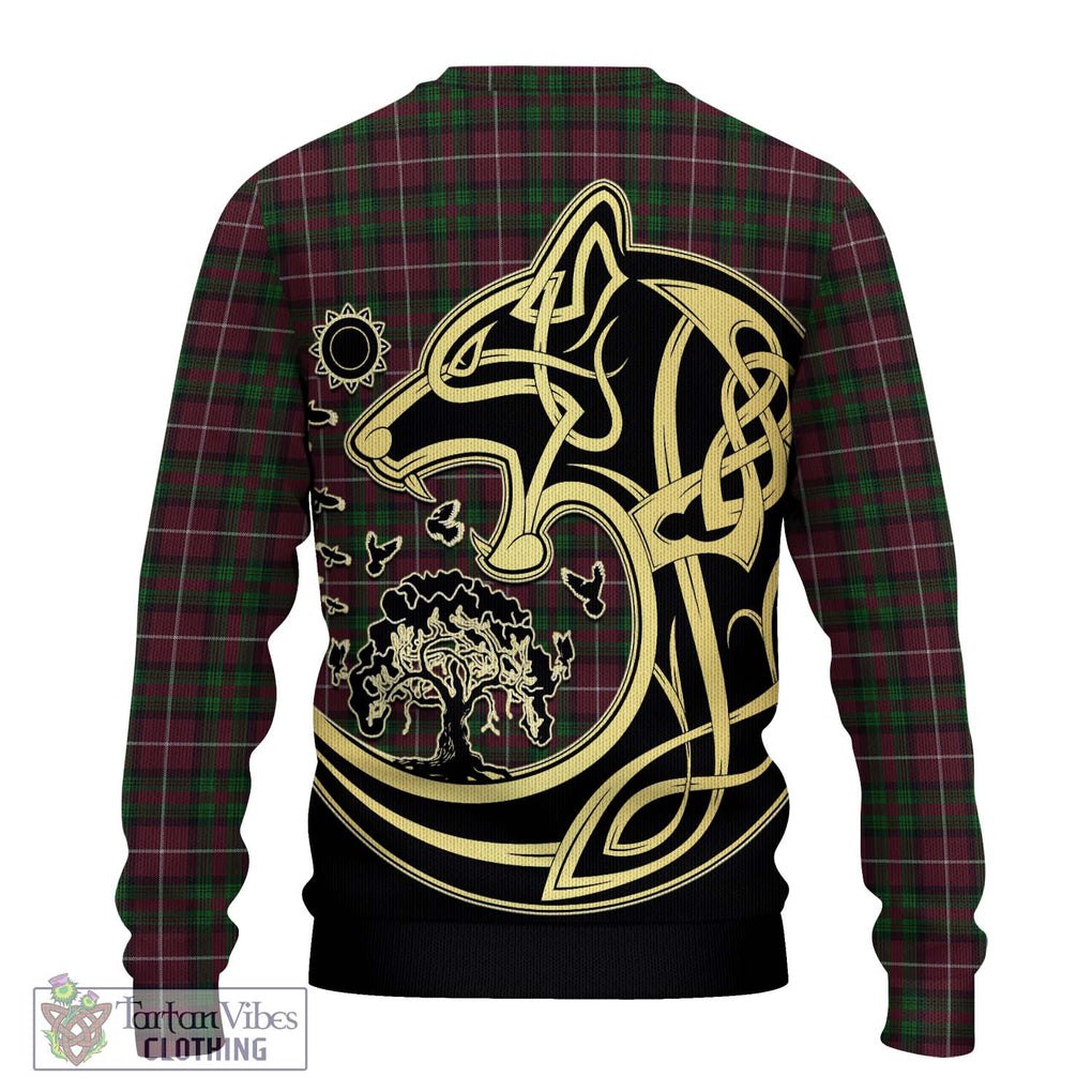 Stewart of Bute Hunting Tartan Knitted Sweater with Family Crest Celtic Wolf Style - Tartan Vibes Clothing