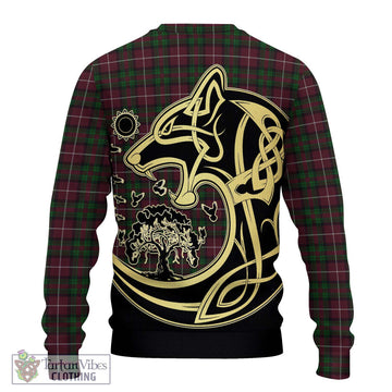 Stewart of Bute Hunting Tartan Ugly Sweater with Family Crest Celtic Wolf Style