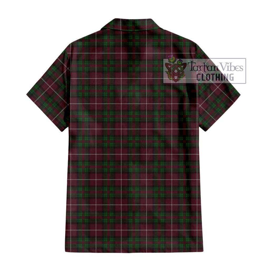 Stewart of Bute Hunting Tartan Short Sleeve Button Shirt with Family Crest DNA In Me Style - Tartanvibesclothing Shop