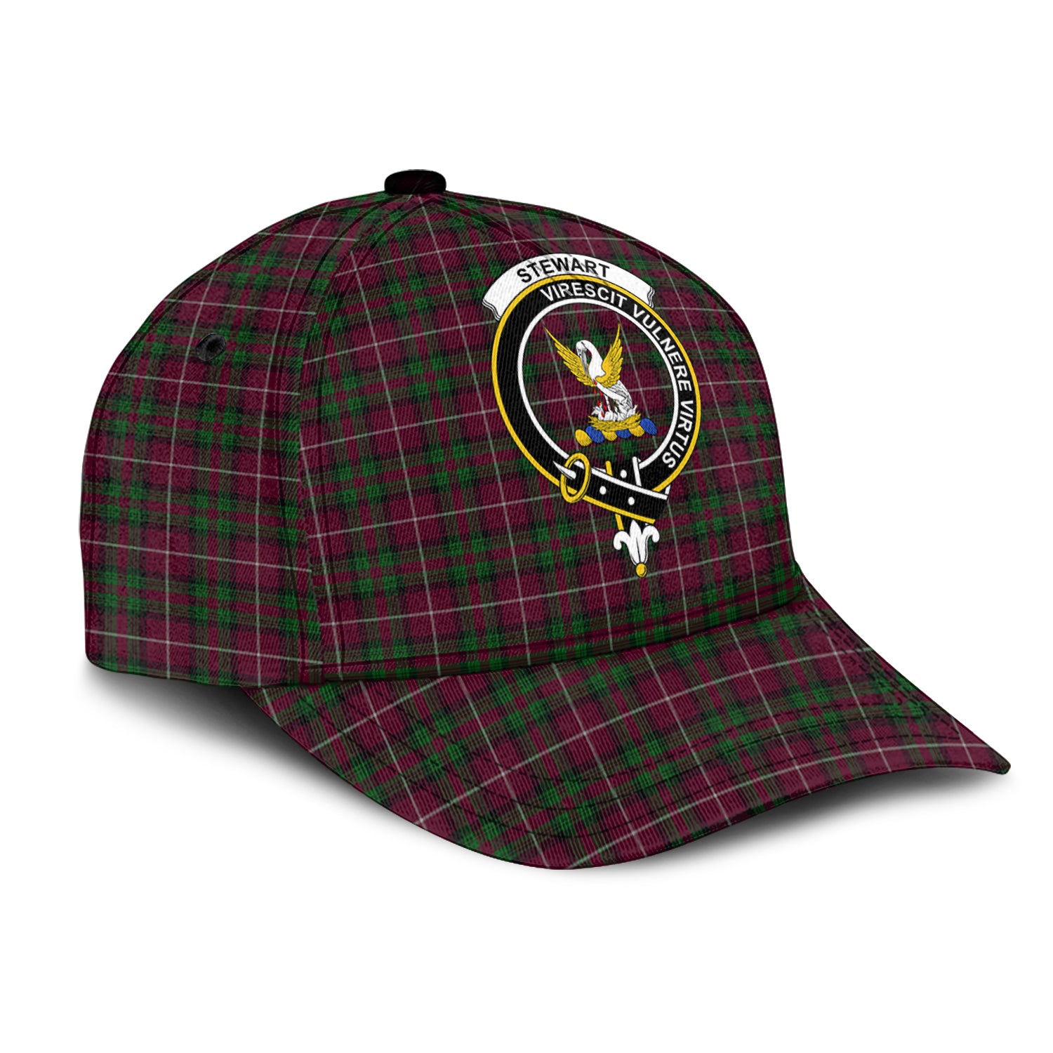 stewart-of-bute-hunting-tartan-classic-cap-with-family-crest