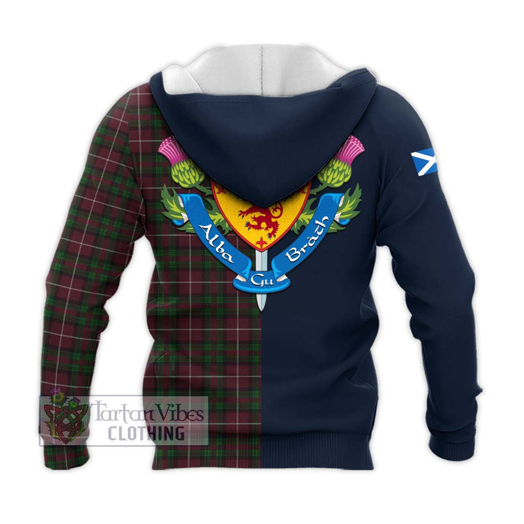 Tartan Vibes Clothing Stewart of Bute Hunting Tartan Knitted Hoodie with Scottish Lion Royal Arm Half Style