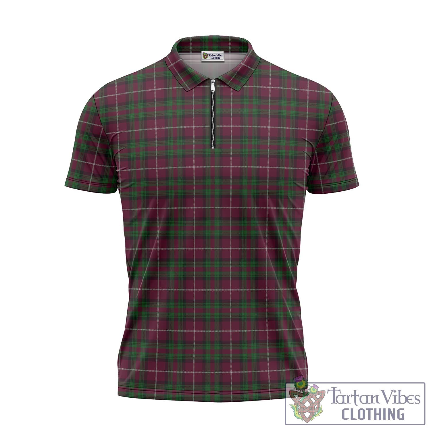 Tartan Vibes Clothing Stewart of Bute Hunting Tartan Zipper Polo Shirt