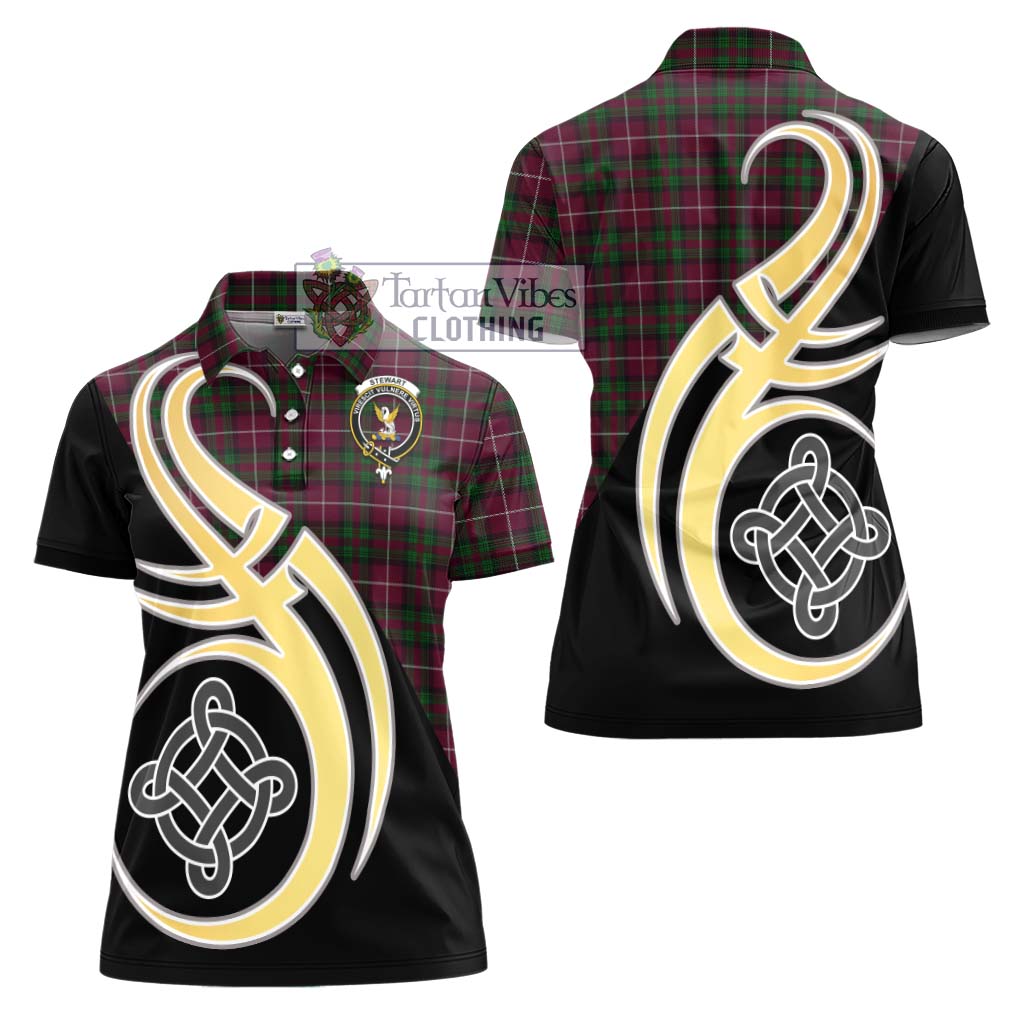 Stewart of Bute Hunting Tartan Women's Polo Shirt with Family Crest and Celtic Symbol Style - Tartan Vibes Clothing